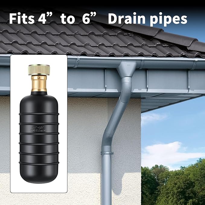 GlückMarine Large Drain Cleaning Bladder fits 4 to 6 Inch Drain Pipes unclogs Stubborn Blockages in Kitchen Sink Bathtub Main Drain and Sewer Line with Water Power
