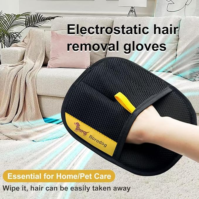 2-PCS Pet Hair Remover Gloves with A Hair/Lint Removal Tool, Reusable Magic Brush Pet Hair Removal Glove for Dogs & Cats, Remove Dog/Cat Hair from Couch, Carpet, Car Seat. - Image 5