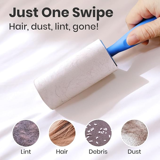Extra Sticky Lint Roller Mega Value Set 900 Sheets for Pet Hair Removal and Clothes, Dog and Cat Lint Remover, 10 Pack - Image 4