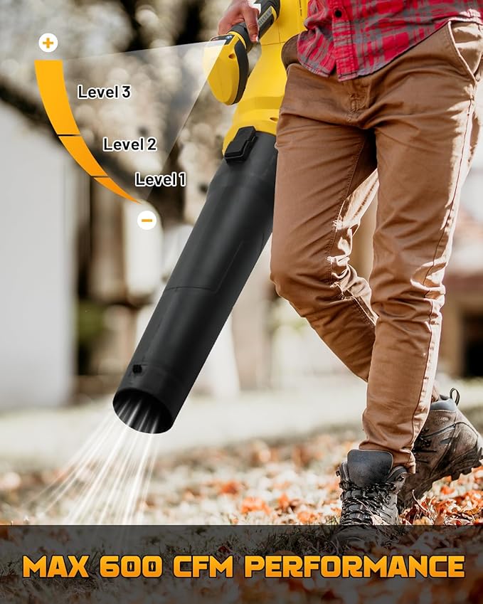 Cordless Leaf Blower Compatible with Dewalt 20V MAX Battery, 1500W Brushless Motor, 120MPH 500CFM High-Power Electric Blower, Lightweight Handheld Yard Cleaning Tool for Lawn, Garden & Patio