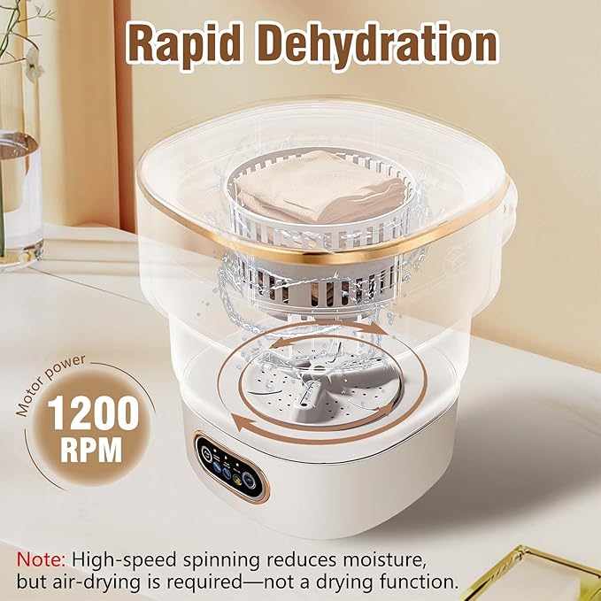 Foldable Portable Washing Machine Upgraded with Spin Basket,16L Mini Laundry Machine,Automatic 3 Cleaning Modes for Underwear/Baby Clothes/Socks,Ideal for Travel,Dorms, Apartments,Hotels,RVs & Camping