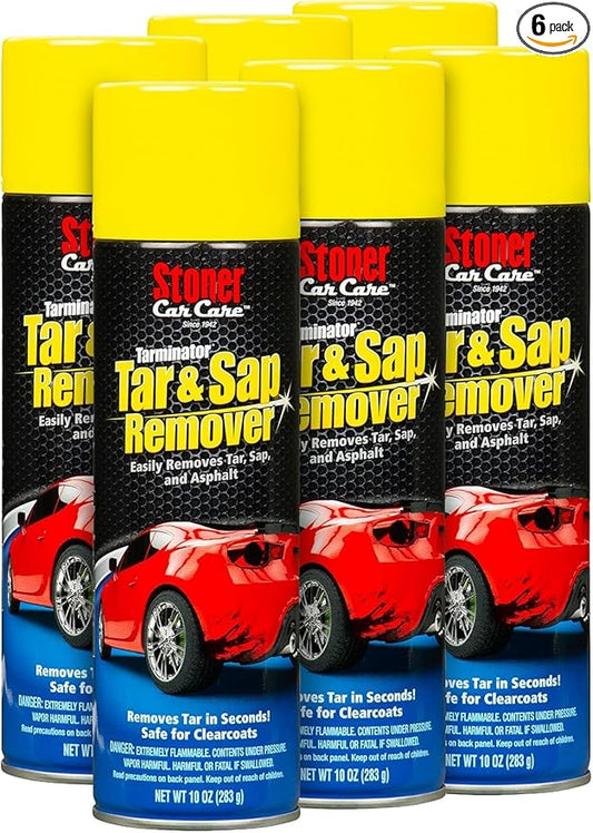Stoner Car Care 91154-6PK Tarminator Tar, Sap, and Asphalt Remover – Fast Acting Tar and Sap Remover for Cars – Clear Coat Safe Auto Cleaner for Paint, Chrome and Wheels – 10 oz (Pack of 6)