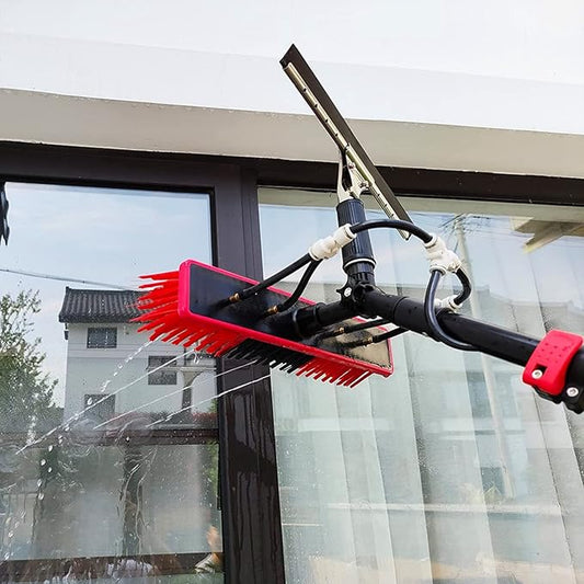 Window Cleaning Pole, Water Fed Telescopic Window Cleaning Brush, Extendable Cleaner Roof Cleaning Tools Window Cleaner Kit for Photovoltaic Panel, Trucks, Bus, Cars,5.4m