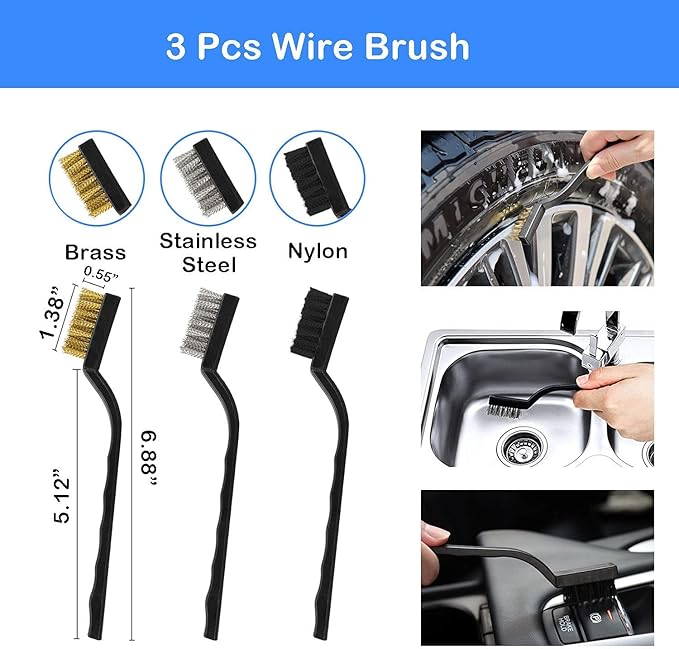 26Pcs Car Detailing Brush Set, Car Wash Kit, Car Cleaning Kit for Interior, Exterior & Wheels, Car Cleaning Kit, Car Cleaning Brush Kit Supplies for Car, Truck, SUV（ Drill not Included