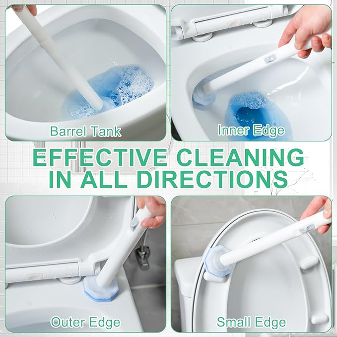 50pcs Disposable Toilet Wand Refills for Clorox,Replacement Brush Heads Compatible with Most Toilet Wand Refill System,Upgrade Fiber Cleaner Heads for Closestool Cleaning.（not Included Brush Rod）
