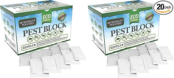 Eco Defense Pest Control Pouches - All Natural - Repels Rodents, Silverfish, Spiders, Roaches, Ants, Squirrels, & Other Pests (Pack of 2)