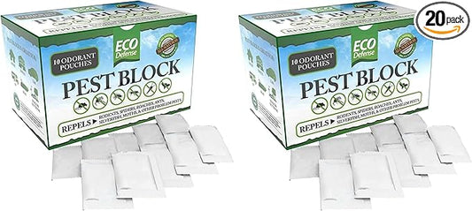 Eco Defense Pest Control Pouches - All Natural - Repels Rodents, Silverfish, Spiders, Roaches, Ants, Squirrels, & Other Pests (Pack of 2)