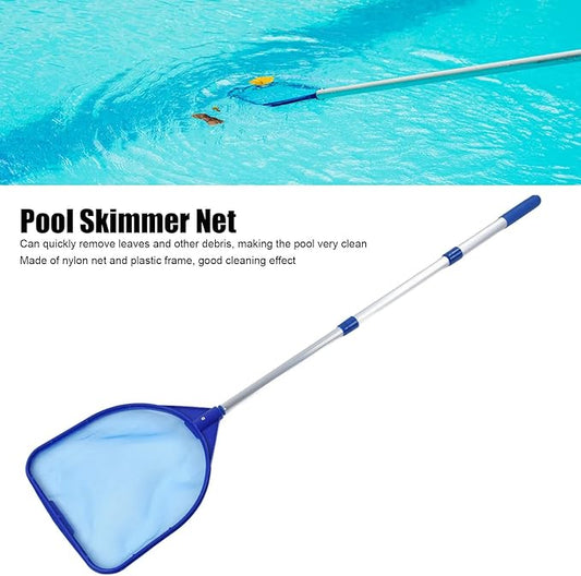 Pool Skimmer Net,Quick Cleanings Three Section Telescopic Rod Pool Cleanings Tools for Hot Tubs Spas Fountains