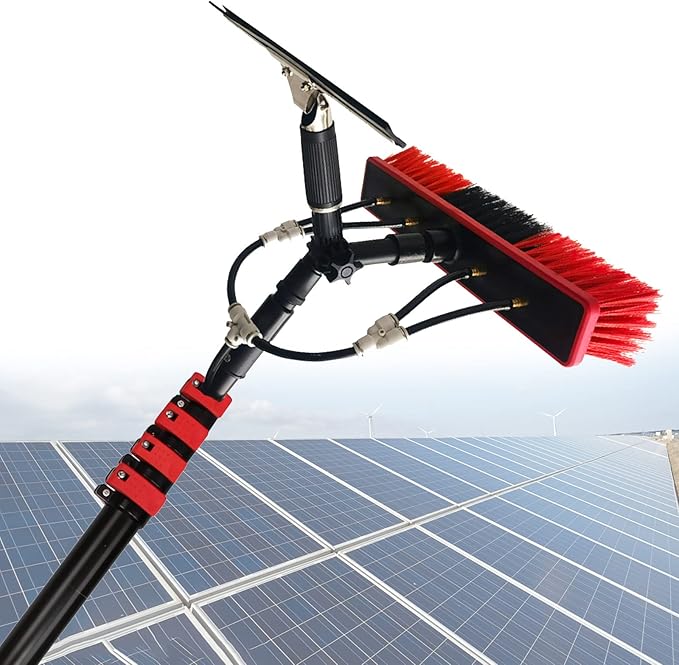 Window Cleaning Pole, Water Fed Telescopic Window Cleaning Brush, Extendable Cleaner Roof Cleaning Tools Window Cleaner Kit for Photovoltaic Panel, Trucks, Bus, Cars,9m