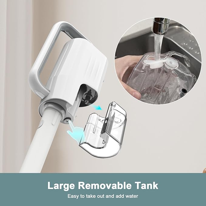 Steam Cleaner, 6 in1 Rotated Steam Mop Cleaner with 2 Modes, 2 Microfiber Pads, 400ML Removable Tank, 23FT Power Cable, Detachable Steam Mops for Floor, Laminate Floor, Tiles Cleaning (Sliver Gray)