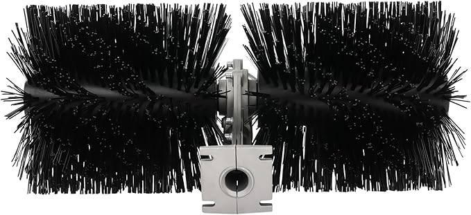 23" Universal Rolling Brush Head for Lawn Mowers – Heavy-Duty Nylon Bristle Attachment for Snow, Turf & Driveway Cleaning, 9-Tooth Inner Shaft, 1.02" Mount Holes