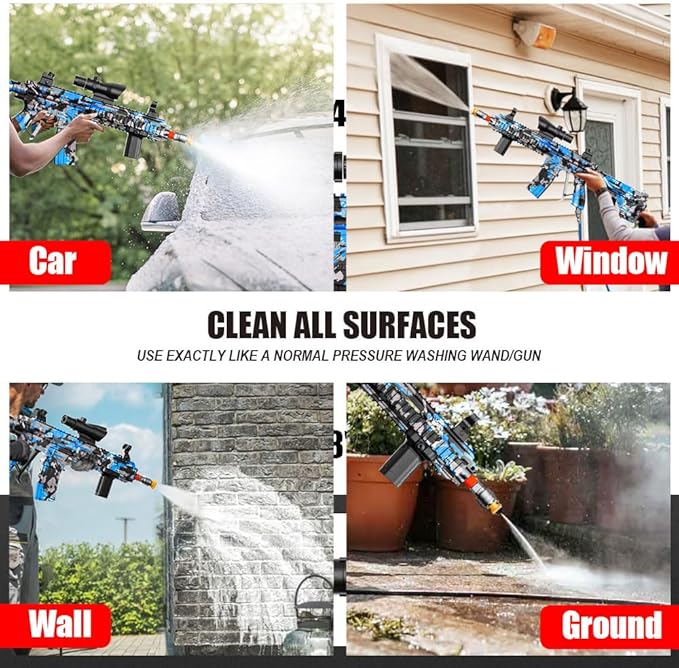 Pressure Washer Gun with Swivel – 3600 PSI High Pressure Spray Gun with 3/8" Quick Connect Plug – Foam Cannon Compatible Power Washer Handle for Car, Home & Outdoor Cleaning (Red)