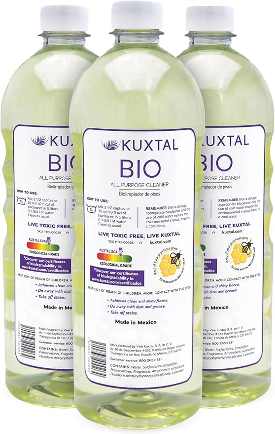 Biodegradable Multi-Surface Floor Cleaner 3 Pack | Eco-Friendly & Plant-Based Formula | Pet & Family Safe | Floral Scent for a Fresh | Natural Clean | 32.9 fl oz Each