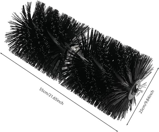 23" Universal Rolling Brush Head for Lawn Mowers – Heavy-Duty Nylon Bristle Attachment for Snow, Turf & Driveway Cleaning, 9-Tooth Inner Shaft, 1.02" Mount Holes
