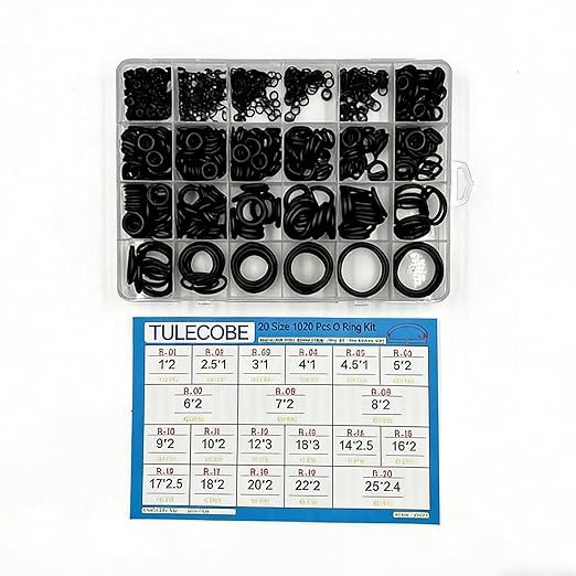 20 Size 1020 Pcs Universal Metric Nitrile Rubber(NBR) O Ring Assortment Kit for Various car Auto Hydraulic Faucet Plumbing Pressure Washer Air or Gas Sealing Repair Home Repair