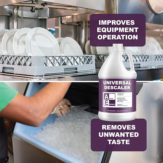 Universal Descaler - 4 Gallon - Commercial Grade Delimer for Dishwasher - Ice Machine Cleaner and Coffee Pot Descaler - Steam Tables - Hand Descaling