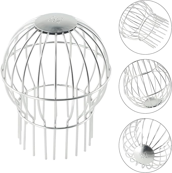 304 Stainless Steel Drain Filter Strainer, Anti-Blocking Round Downspout Mesh Cover for Roof Gutter Cleaning Tool(50MM)