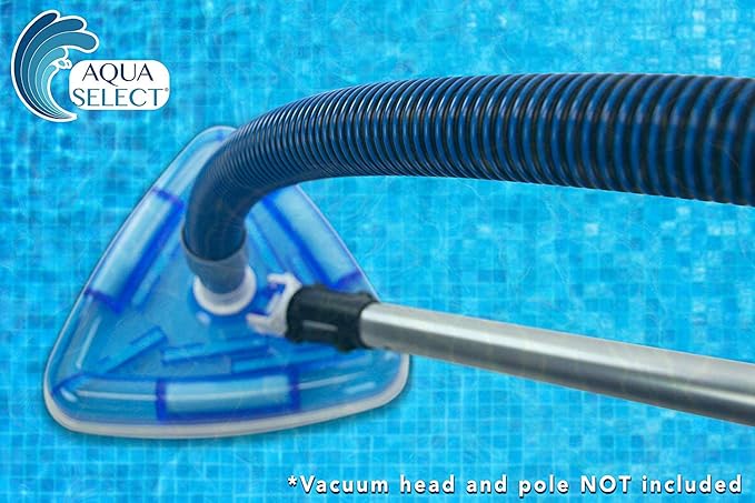 Aqua Select Premium Kink-Free Swimming Pool Vacuum Hoses with 1.5-Inch Swivel Cuff | 40 ft Length | Hose Helper Included I Perfect For Above Ground and Inground Pools