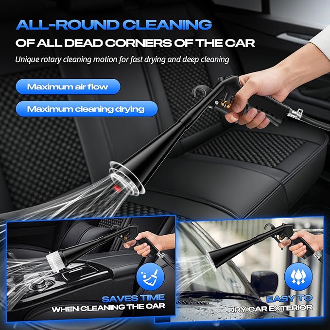 Detailing Car Cleaning Gun Interior Dryer Air Blow Gun,High Pressure Blower Gun,Air Pulse Car Washing Equipment,Car Detailing Tools for Quickly Blowing Out Dirt and Dust Working with Air