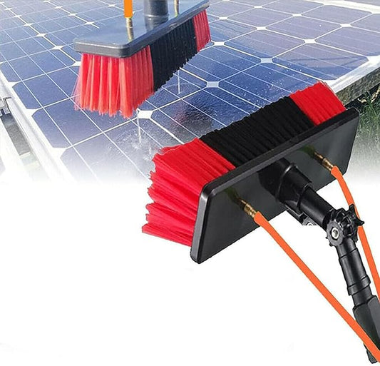Window Telescopic Cleaning Brush with Extension Pole, Suitable for Cleaner Conservatory Roof Photovoltaic Panel Cleaning Extendable Solar Panel Roof Cleaning Tools,50cmBrush-9mRod