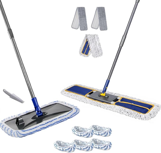 Masthome 36" Commercial Mop with 3 Microfiber Pads &Microfiber Mop for Dry and Wet Use-1 Cleaning Scraper Included- Home & Office Suitable