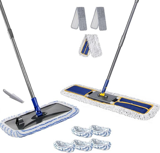 Masthome 36" Commercial Mop with 3 Microfiber Pads &Microfiber Mop for Dry and Wet Use-1 Cleaning Scraper Included- Home & Office Suitable