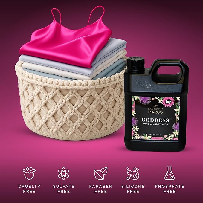 Honestly Margo Luxury Goddess Laundry Wash Detergent (64 Oz) – Women Laundry Detergent Infused With Luxurious Scent Notes, Delicate Laundry Soap, Long Lasting Fragrance – Sulfate and Paraben Free