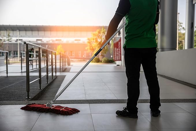 Ultimate Dust Mop Kit: Industrial-Grade Performance, Heavy-Duty Frame, Telescopic Handle - Red 24 Inch