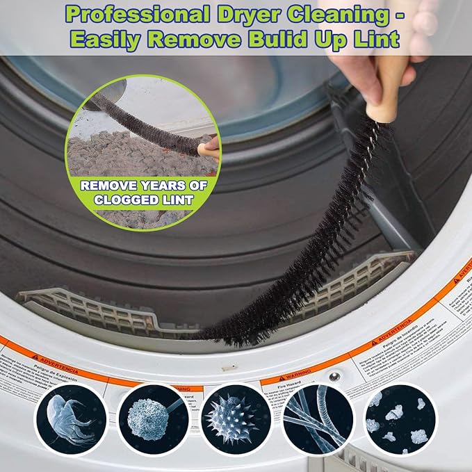 Sealegend 2 PCS Dryer Vent Cleaner Kit, Dryer Lint Vacuum Attachment&Brush | Pink Dryer Vent Vacuum Hose Dryer Lint Remover Brush for Dryer and Washer,Deep Traps Cleaning Tool Fits Most Vacuums - Image 4