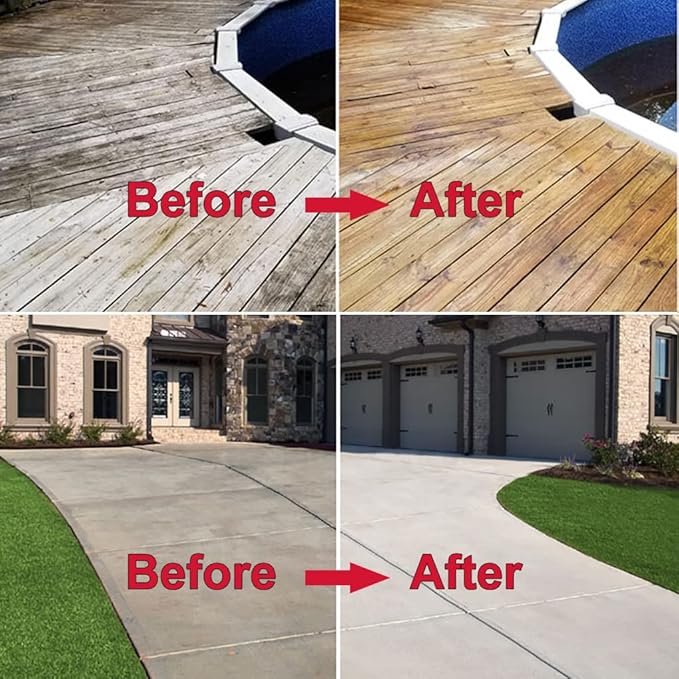 Water Broom Pressure Washer Surface Cleaner,39 inch Power Broom Sweeper with 50FT Washer Hose，4000 Psi with 7 Nozzles 2 Extension Wand for Concrete Driveway Sidewalk Deck, Roof Floor Cleaning