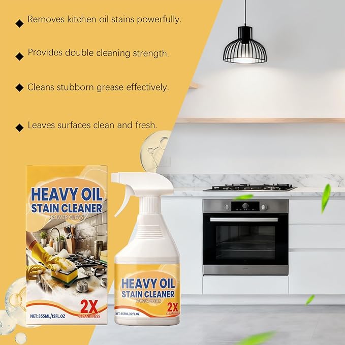 Kitchen Heavy Oil Cleaner Spray, 2026 New All Purpose Kitchens Heavy Oil Cleaning Agent, Grease Remover, All Purpose Kitchen Cleaner for Ovens Stovetops Countertops, for Stubborn Oil Stains (3PC)