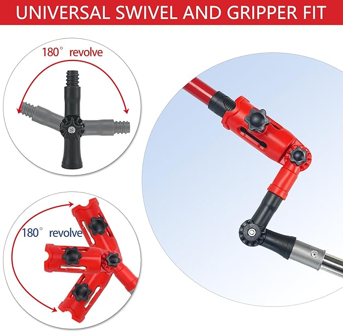 1.7M Gutter Cleaning Tools From The Ground,Gutter Guards With Rotatable Angles,Gutter Brushes,Pressure Washer Extension Wand,pressure Washer Nozzle For Outdoor Maintenance Roof