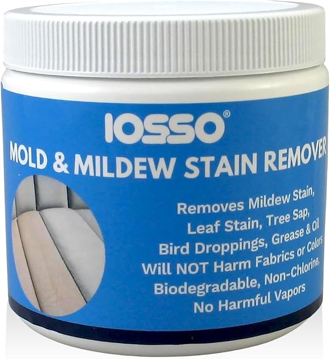 Iosso Mold & Mildew Stain Remover ?€? Color Safe for Awnings, Tents & Boats ?€? Concentrated Formula Makes 3 Gallons ?€? Biodegradable, Non-Chlorine Fabric Cleaner