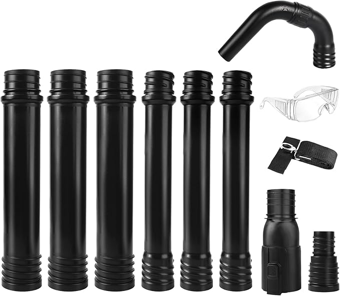 Zipcase Gutter Cleaning Kit - 9.25 ft Safe, with 360° Adjustable Nozzle, Ground-Level Leaf Blower Gutter Attachment Compatible with EGO 530CFM / 580CFM / 575CFM / 650CFM/ 615CFM/LBX6000 Leaf Blowers
