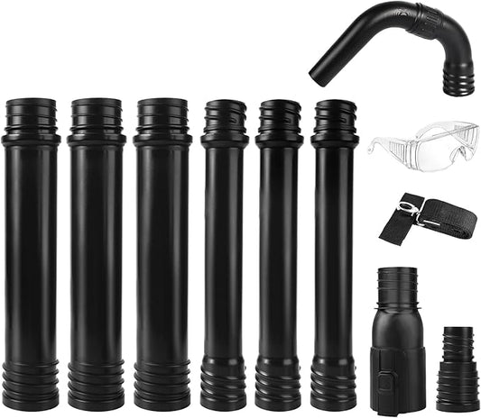 Zipcase Gutter Cleaning Kit - 9.25 ft Safe, with 360° Adjustable Nozzle, Ground-Level Leaf Blower Gutter Attachment Compatible with EGO 530CFM / 580CFM / 575CFM / 650CFM/ 615CFM/LBX6000 Leaf Blowers