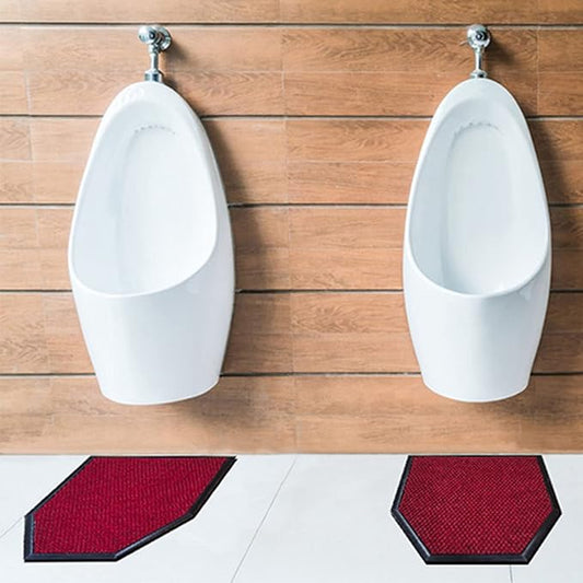 Urinal Floor Mats (2 Pack), Reusable/Washable Urinal Floor Rug, Bathroom Floor Protector Absorbent Deodorization Urinal Carpet, Men's Restroom Pee Pad Non-Slip Urine Mat