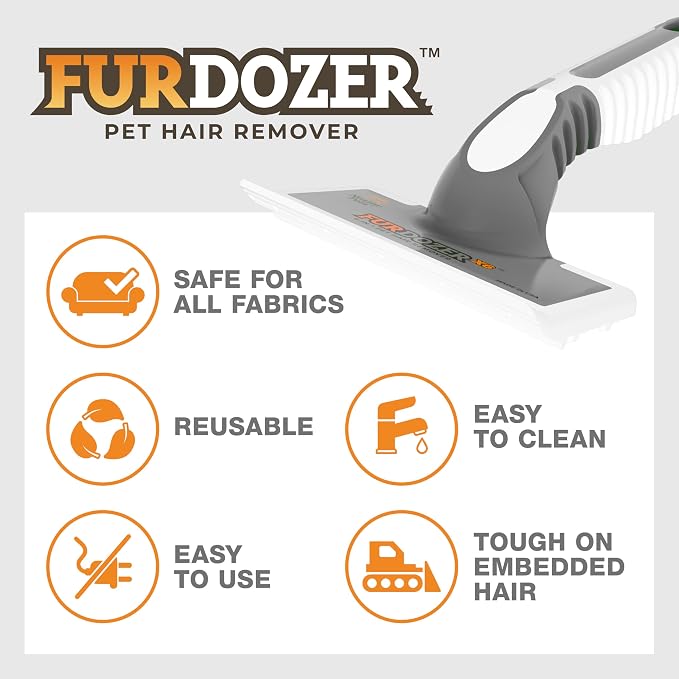 FurDozer Pet Hair Remover & Auto Detailing Tools - Cat & Dog Hair Remover for Carpets, Car Interiors, Couches, Bedding, & Pet Furniture (Gray, (2 Pack) - X6) - Image 6