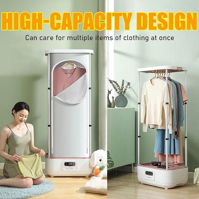 900W Upgraded Garment Steamer - Vertical Steam Iron, Wireless Automatic Quick-Drying Steam Machine with Anti-Wrinkle, Folding Portable & Steam Closet, for Hanging Clothes, Clothes & Fabric