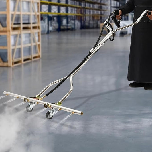 39'' Professional Power Washer Broom Attachment, 7-Nozzle Surface Cleaner for 5000PSI, Stainless Steel Water Broom for Hot and Cold Water Pressure Washers