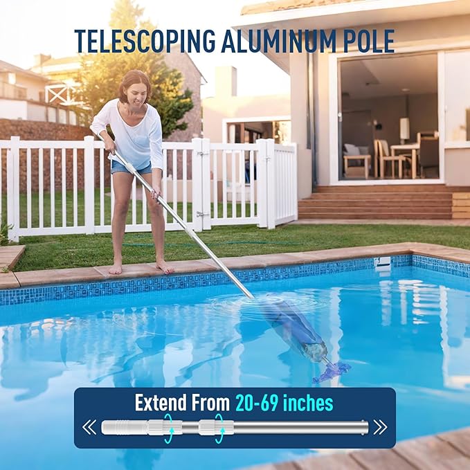 Hot Tub Vacuum – Cordless Spa Vacuum for Above Ground Pool, In-Ground Pools & All Hot Tubs, Pool Vacuum for Above Ground Pool & Spa Vacuum for Hot Tub (Grey) (Big)