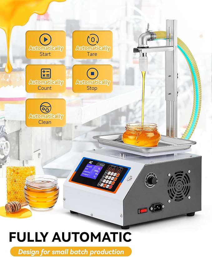 Hanchen Weight Honey Filling Machine Automatic Bottling Machine with Cleaning Mode Gear Pump for Laundry Detergent, Sauce, Ketchup