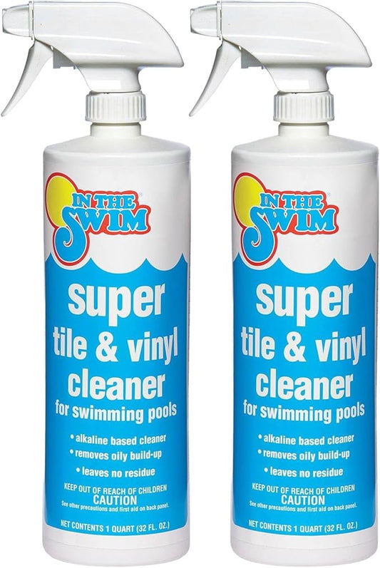 In The Swim Super Pool Tile and Vinyl Cleaner - Oil and Grime Remover - Alkaline Based - 1 Quart - 2 Pack
