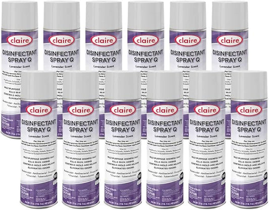 Claire CL1003-12pk Disinfectant Spray, Lavender (Pack of 12)