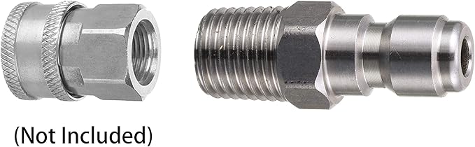 Tool Daily Pressure Washer Coupler, Quick Connect Plug, 1/4 Inch Male NPT Fitting, 5000 PSI, 2-Pack