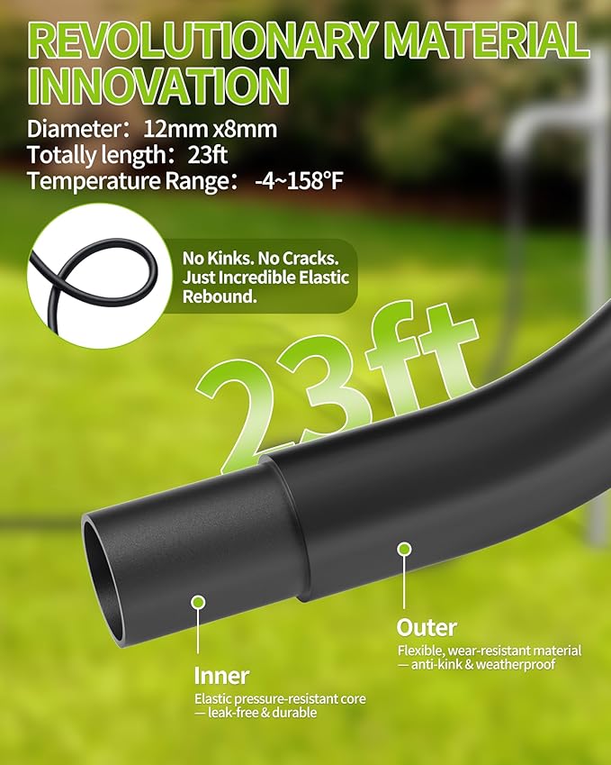 Cordless Portable Washer, Handheld Washer, Battery Operated Washer for Car Home Outdoor Patio Garden, Lightweight Car Washer, Washer with Foam Pot, Cleaner with 23FT Elastic Hose (PowerGreen)