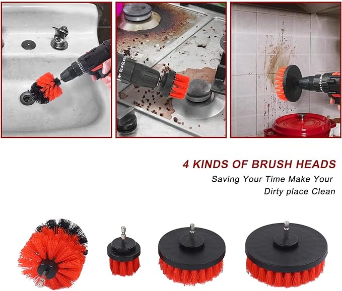 Car Cleaning Tools Kit with Detailing Brush for Cleaning Wheels Dashboard Interior Exterior Air Vents Car Seats Windows