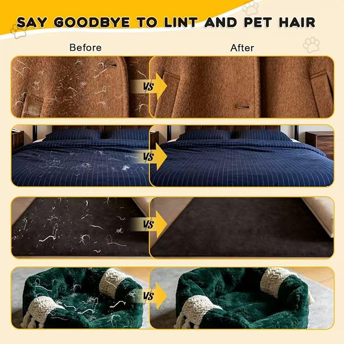 Electrostatic Pet Hair Removal Gloves | Quick Wiping - Reusable & Washable for Sofa Clothing Pet Beds Effortless Cats & Dogs Hair Remover for Busy Pet Owners - Image 4