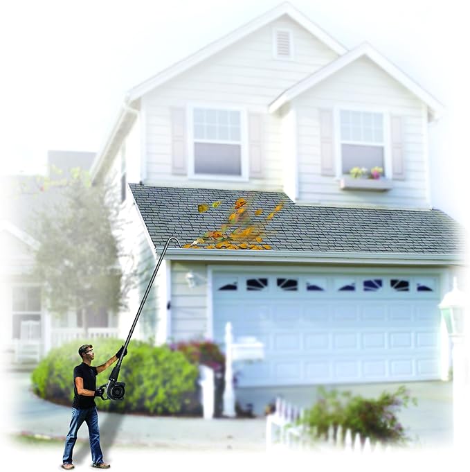 Universal Gutter Cleaning Kit for Leaf Blower - Identical to Worx WA4092 | Fits 95% of Major Brands Blowers up to 5" Diameter | No Ladder Needed, 11ft Ground Reach, 5-Min Tool-Free Setup