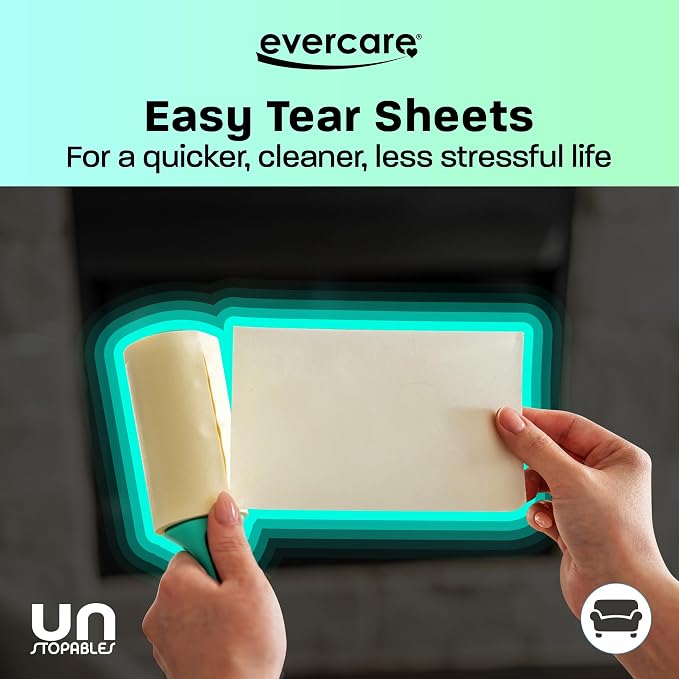 Evercare with Unstopables Fresh Scent All-Purpose Lint Roller, 4-Pack, 80 Layers Per Roller, Total 320 Sticky Sheets, Pet Hair & Lint Remover - Image 6
