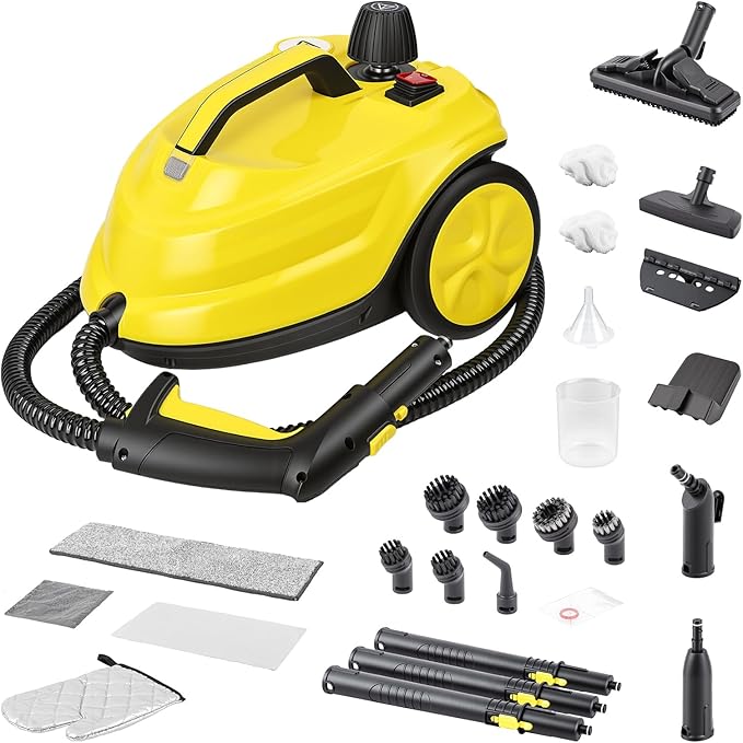 Steam Cleaner, Handheld Steam Cleaner - 2000W High Pressure 73PSI Portable Steamer with 68oz Tank & 24 PCS Accessories for Home Use, Car Detailing, Floor, Kitchen, Bathroom, Windows, Grout, Sofa